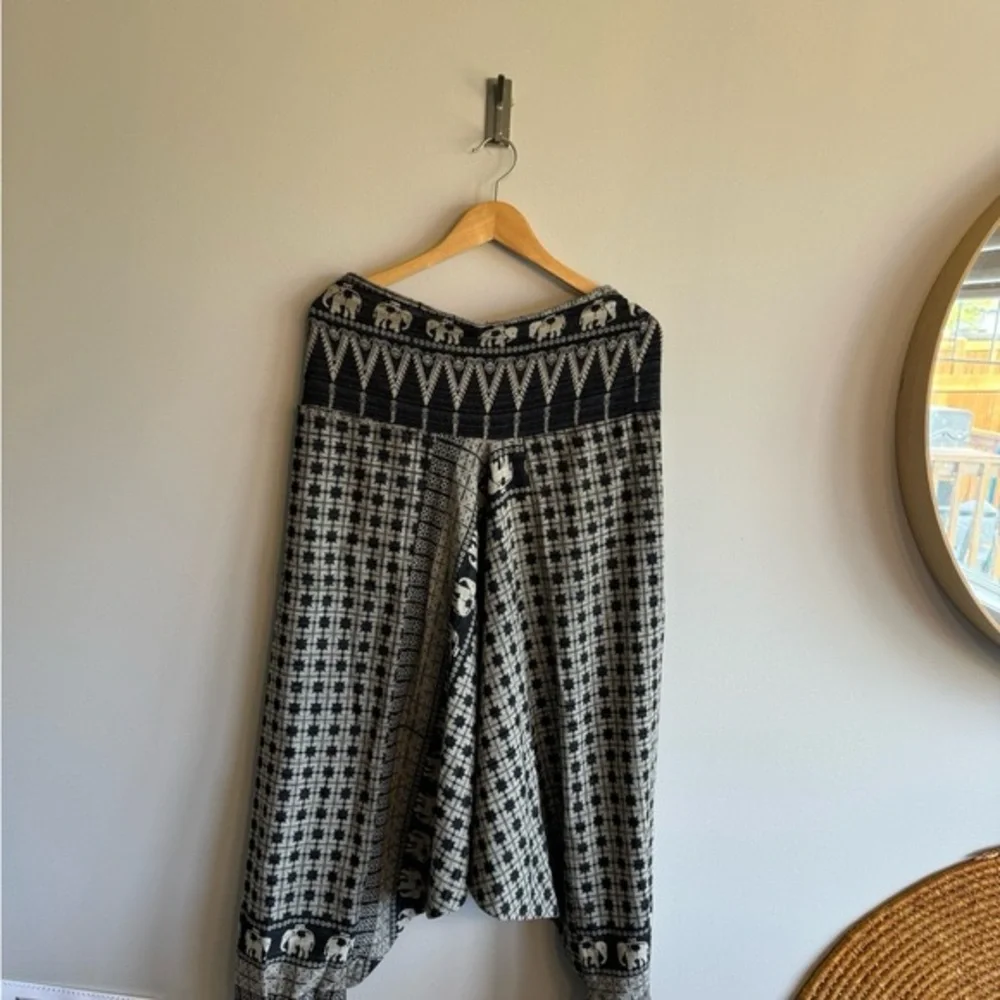 Hill tribe elephant women Aladdin style free cotton pants - Picture 12 of 12